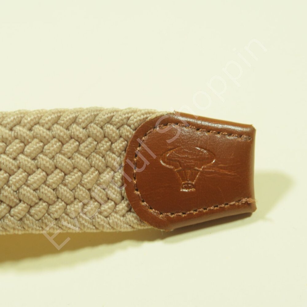 Torino Golf Belt Mens 50 Tan Italian Woven Cotton Casual Elastic Stretch - Picture 4 of 5